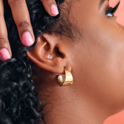 High Status studs on model 