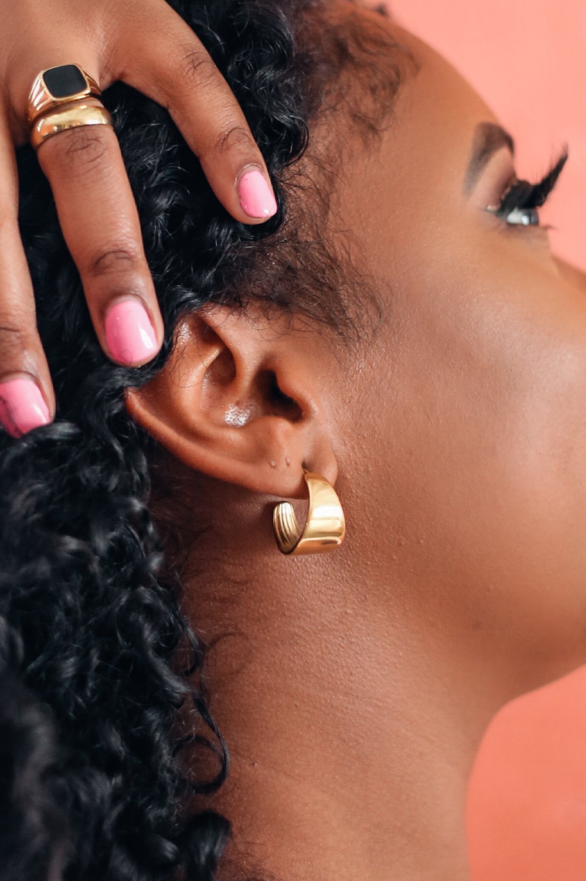 High Status studs on model