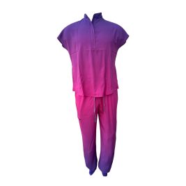DK Gradient Zipper Scrub Top (Purple/Pink)