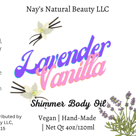 Lavender Vanilla Shimmer Body Oil 4oz