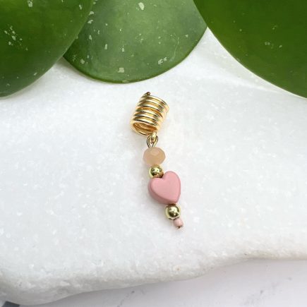 Blush Heart wire Loc Jewelry