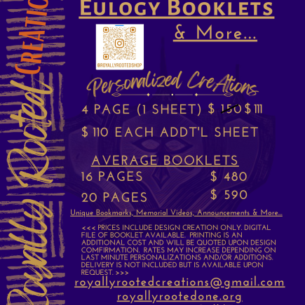 Unique Obituary Booklet CreAtions