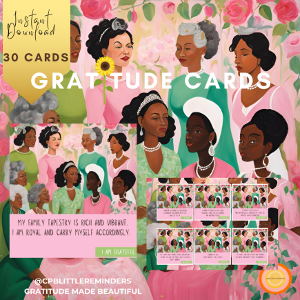 Pink & Green Sisterhood Gratitude & Affirmation Cards - Empowerment for Self or Gifts for Black Women, Sister-Friends, & Women Who Lead
