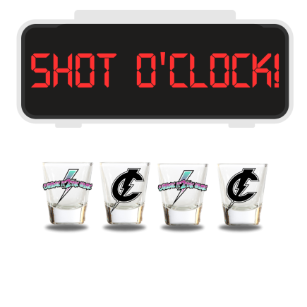 “SHOT O’CLOCK” Single Shot Glass