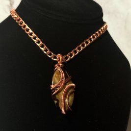 Brown line agate necklace