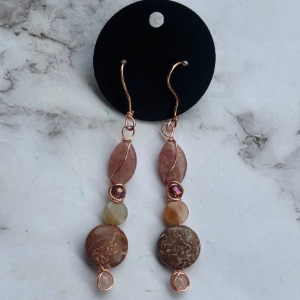 Quarts & Jasper Crystal drop earrings