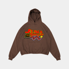 Jesus Supreme Hoodie Brown