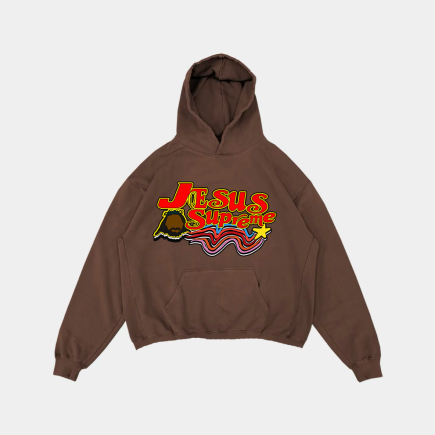 Jesus Supreme Hoodie Brown