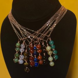 Dainty Crystal copper drop necklace