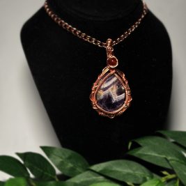Amethyst Necklace with carnelian ( Ready to ship )