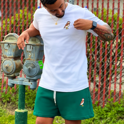 Owl Sweat Shorts Pine Green
