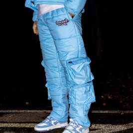 Cargo Puffer Pants Icy Blue