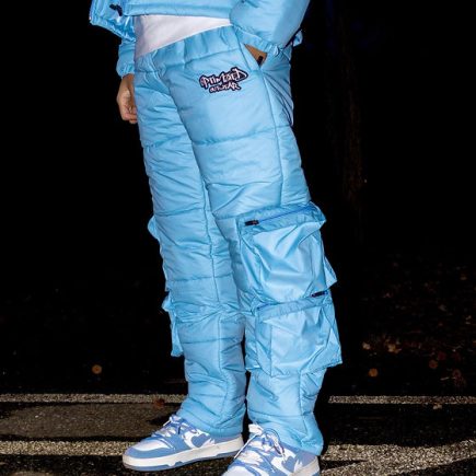Cargo Puffer Pants Icy Blue