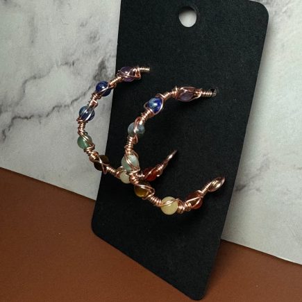 Mini chakra half hoop earrings