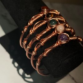 Crystal copper cuff