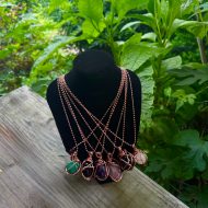 Simple Wrap crystal necklace with ball chain