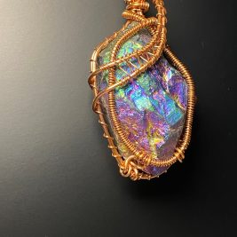 Copper wrapped crystal necklace