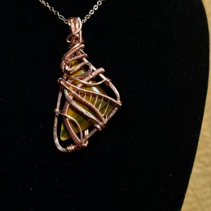 Tigers eye copper wrapped necklaces
