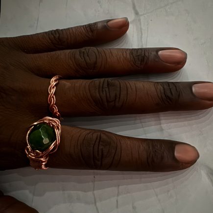 Pharaoh Copper & Crystal Ring Set