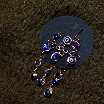 Evil eye Copper nose cuffs ft. Lapis Lazuli