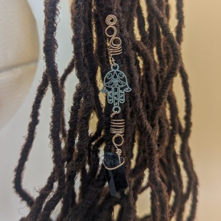 Rose Gold/Raw Black Tourmaline Quartz Loc Jewel