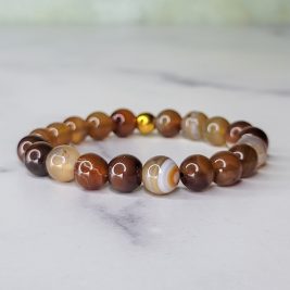 Coffee Stripe Agate Wrist Wear