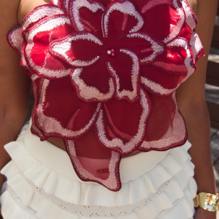 Bloom Floral Backless Cropped Top