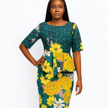 African Print Peplum Dress