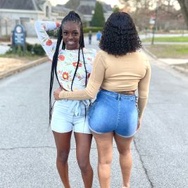 Tie Waist Light Denim Shorts