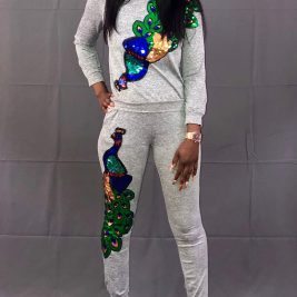 Seeing Double Peacock SweatSuit Set