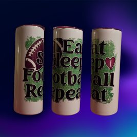 "Eat Sleep Football Repeat" 20oz Tumbler