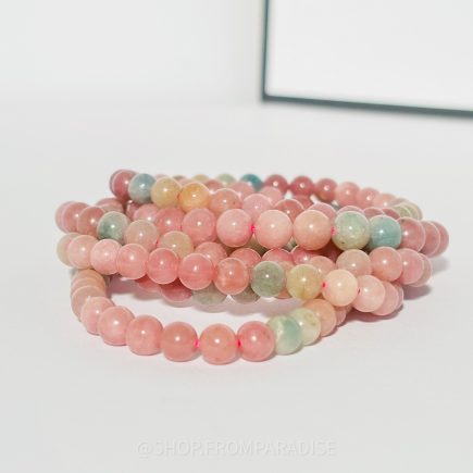 Macaroon Tourmaline Crystal Stretch Bracelet