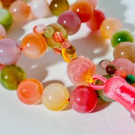 Yan Yuan Agate Nine Tail Fox Crystal Stretch Bracelet