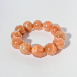 Peach Moonstone Chunky Crystal Stretch Bracelet