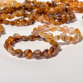 Golden Healer Heart Crystal Stretch Bracelet