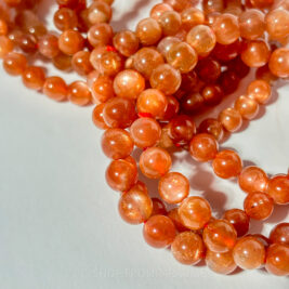 Peach Moonstone + Sunstone Crystal Bracelet