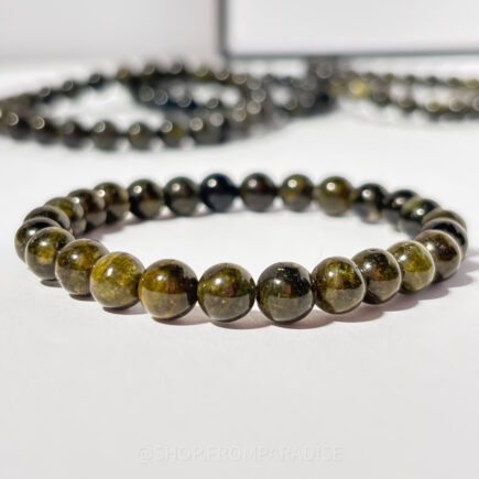 Green Tourmaline Crystal Stretch Bracelet