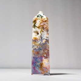 Sea Jasper + Moss Agate Druzy Crystal Tower