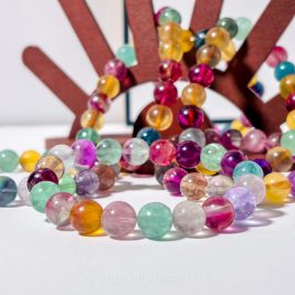 Rainbow Fluorite Bead Bracelet