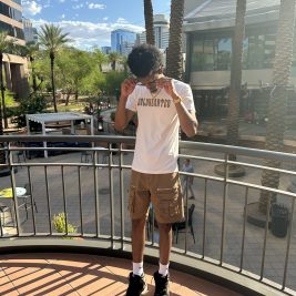 Deck Of Flames Graphic Tee White Rapids