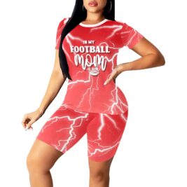 In my footbal mom era - Red Women's Short Yoga Set