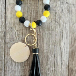 Yellow Black and White Wristlet