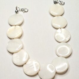 Trucker Hat Chain - Mother of Pearl Beads w/Silver Accent Chain #136