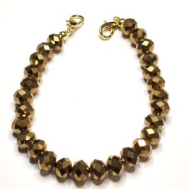 Trucker Hat Chain - Gold Electroplated Faceted Cryatals Accent Chain #132