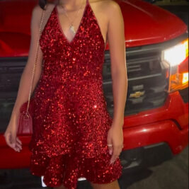 Red Babydoll Hoco Dress, Prom Dress, Graduation Dress, Bday Dress