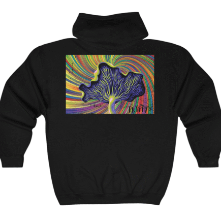 Zip Up Hoodie- Trippy Mushroom Art