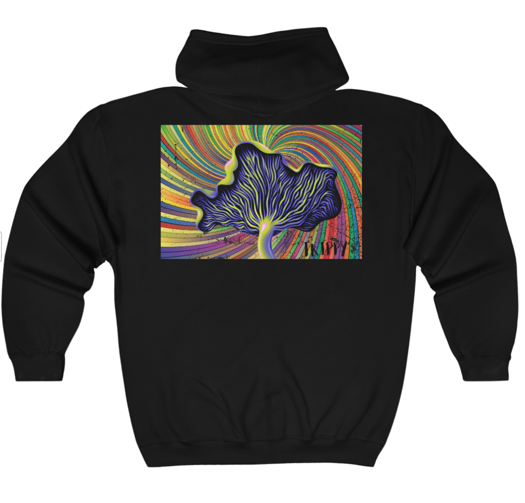 Zip Up Hoodie- Trippy Mushroom Art - Fashion, Clothes, Hoodies - #mushroom, #trippymushroom, trippy, zipup