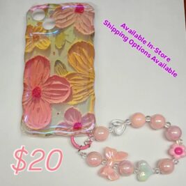 IPhone 13 Floral w/Charm Bracelet