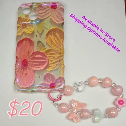 IPhone 13 Floral w/Charm Bracelet
