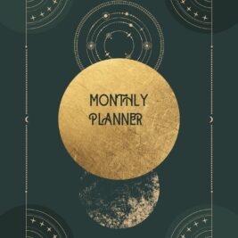 Dark Green Celestial Minimalist Monthly Planner